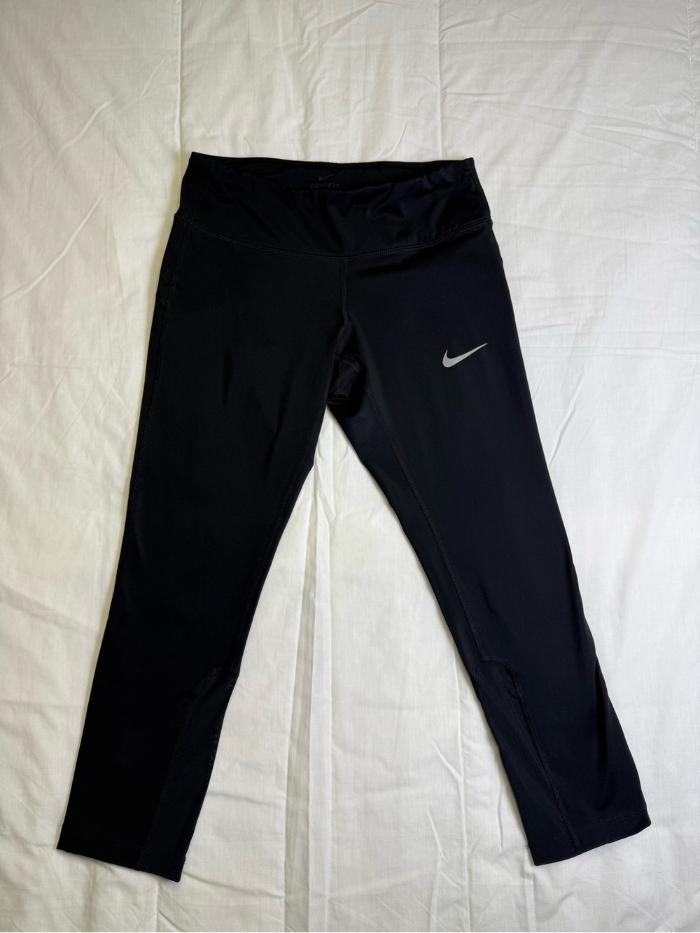 Nike Dri-FIT Women’s Black Running Leggings Size S Pockets Pull-On Stretch